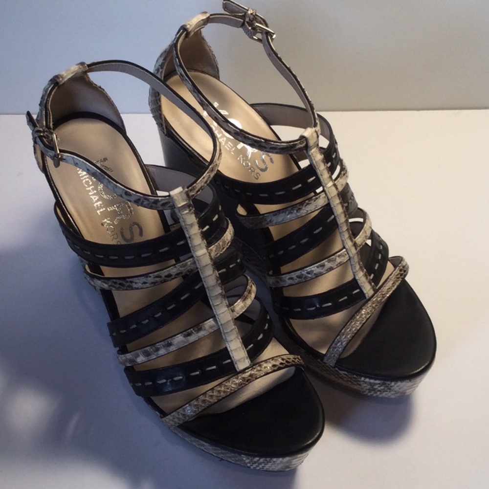 Kors Michael Kors Python Strappy Platforms - image 2